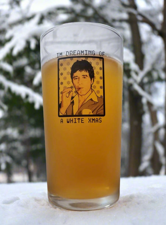 Scarface / Tony Montana Christmas Beer Glass