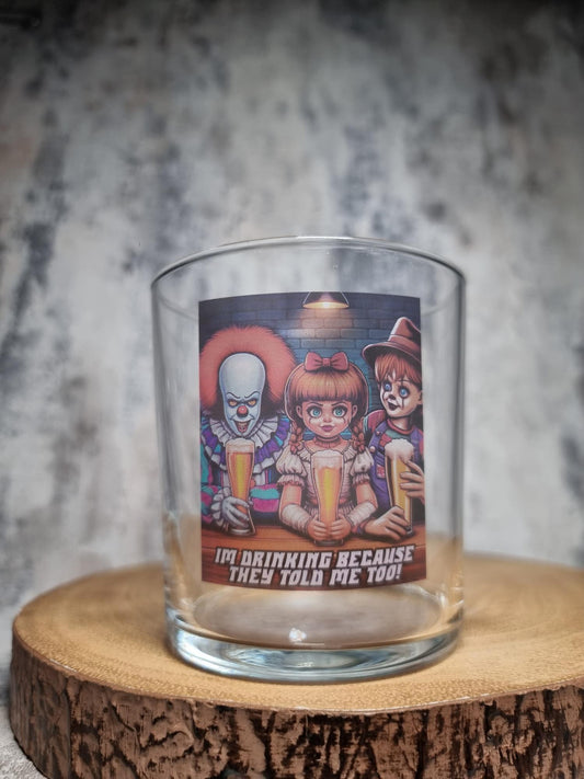 Halloween Party Horror Beer Glass – Custom Printed with Chucky, Pennywise, and Annabelle