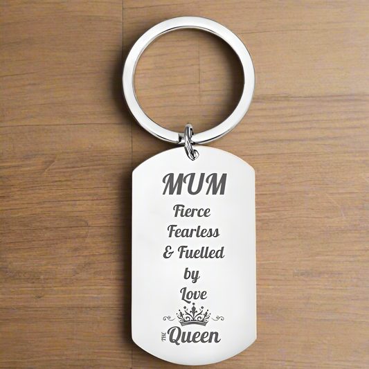 Personalised Engraved Lioness Keyring / Keychain– A Symbol of Strength for Mum FirstGlassDesigns