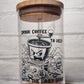 iced coffee jar with bamboo lid