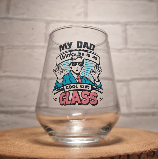 Cool Dad Funny Beer Glass - Perfect Gift for Dad on Fathers Day / Birthday Gift