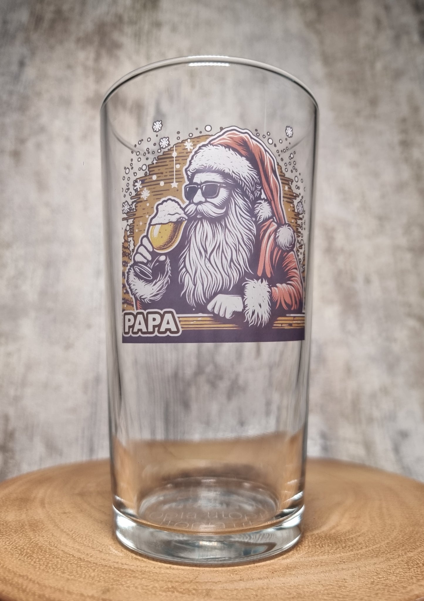 Personalised Hipster Santa Beer Glass - Father Christmas Festive Beer Tankard Glass - Gift Idea for Dad, Brother, Boyfriend