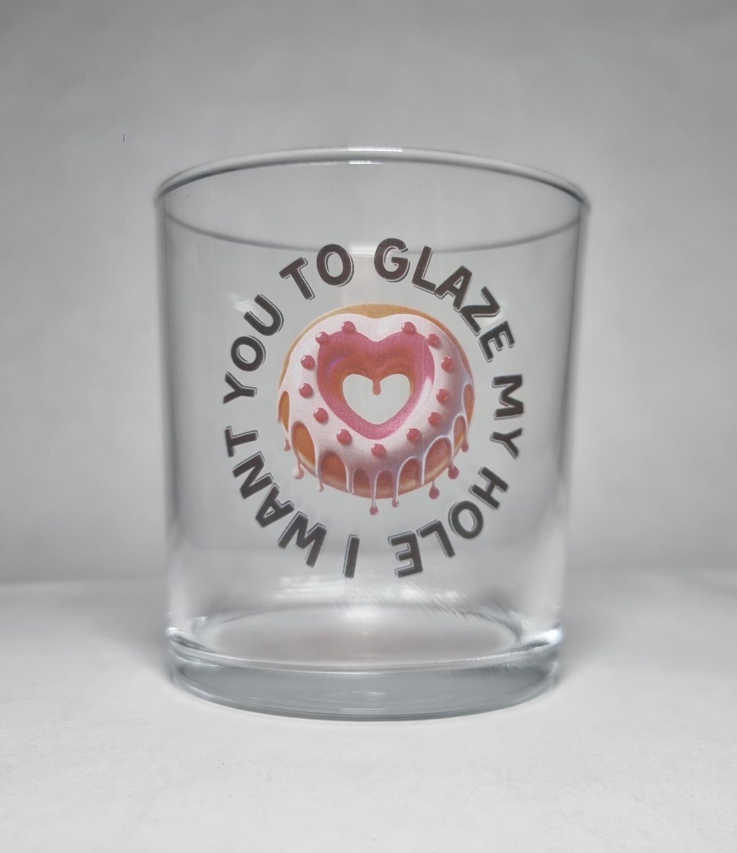 Funny Naughty Couples Beer Glass – ‘I Want You to Glaze My Hole’ with Donut Design FirstGlassDesigns