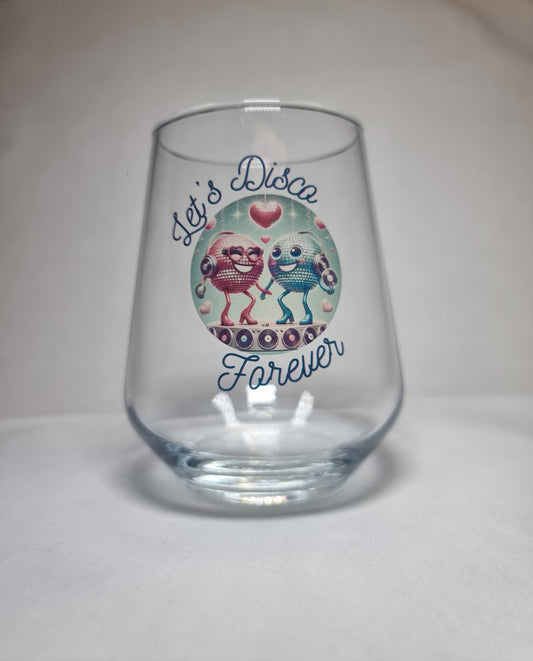 Let's Disco Forever Beer Glass – Perfect Couples Gift for Retro Lovers First Glass Designs