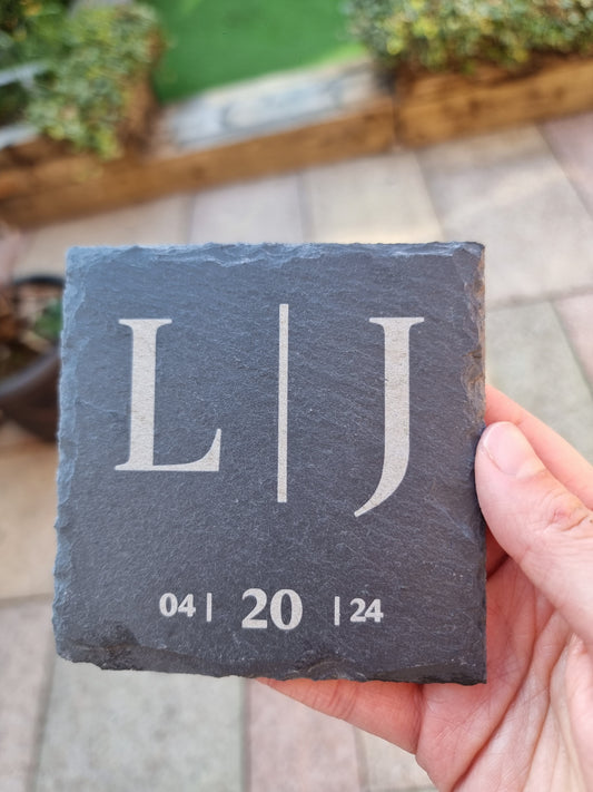 Personalised Upload Your Own Logo Slate Coasters - Custom Coaster - Gift For Him or Her - Home Bar - Housewarming Gift - Birthday, Anniversary Gift
