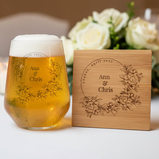 Personalised Bespoke Unique Wedding Gift Set Idea for Newly Weds, Wedding Gifts For The Couple, Wedding Glasses, Unique Wedding, Mr Mrs Bride, Groom, Just Married FirstGlassDesigns