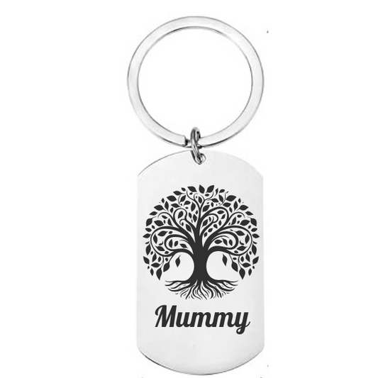 Personalised Engraved Tree of Life Keyring – A Meaningful Gift for Mum