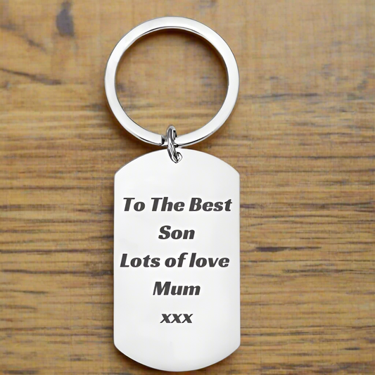 Personalised Motocross MX Keyring – Custom Stainless Steel Keychain with Motocross Rider Design – Add Name & Message on Back – Gift for Dirt Bike Riders & Fans