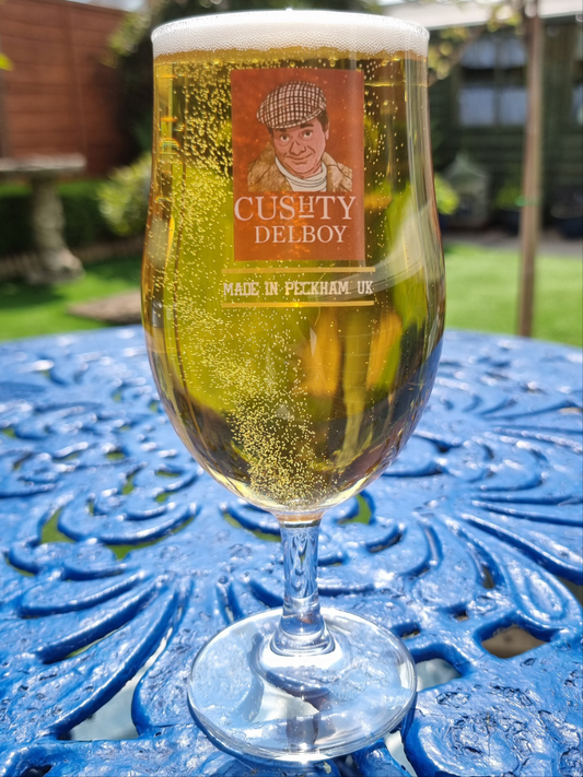 Only Fools and Horses Del Boy "Madri" Inspired Pint Beer Glass – The Ultimate Fan Collector's Item
