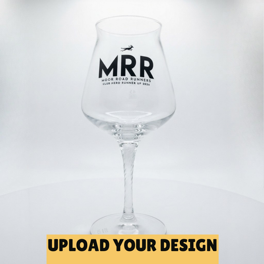 Personalised 420ml Teku glass with custom uploaded design