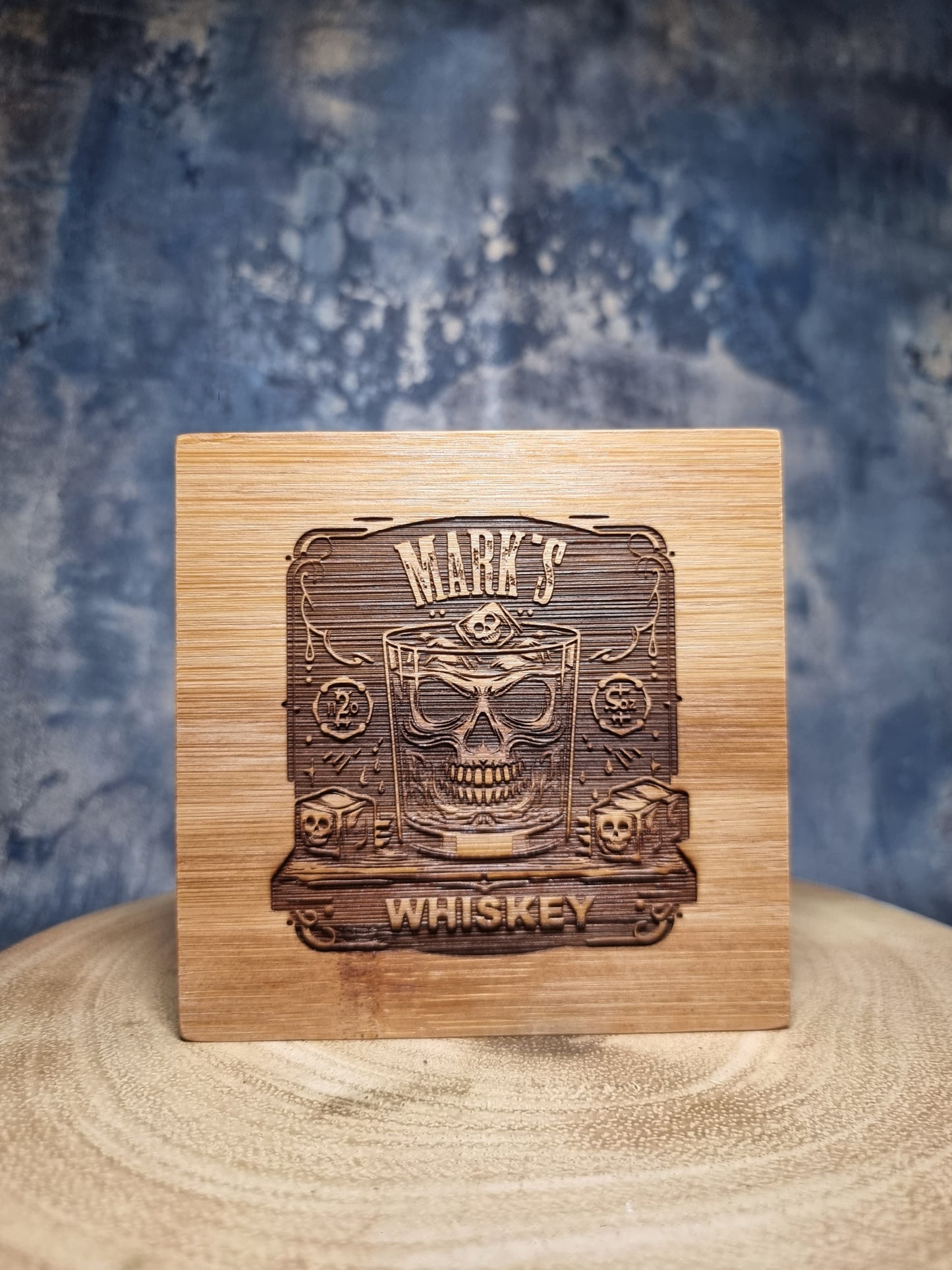 Personalised bamboo drink coaster featuring your own uploaded artwork