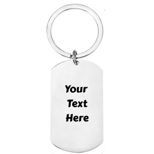 Personalised Gym Keyring — Engraved Stainless Steel Dog Tag Keychain | Custom Text | Funny Gym Gift FirstGlassDesigns
