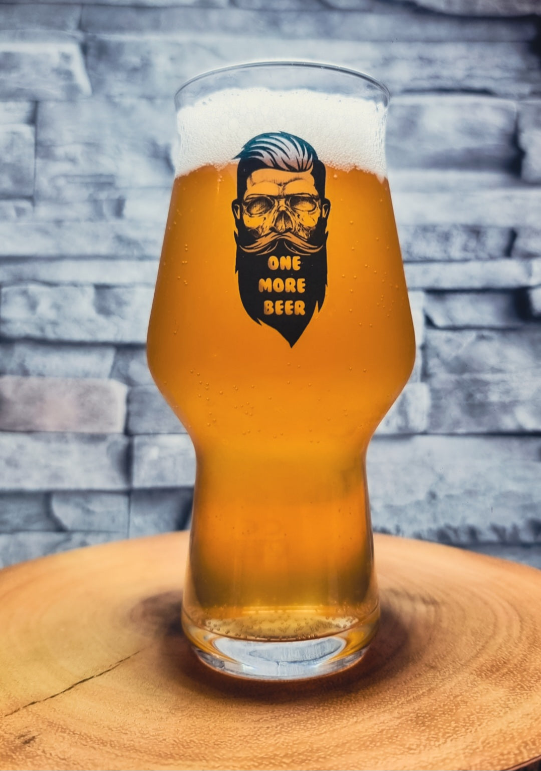 Hipster 'One More Beer' Craft Beer Glass