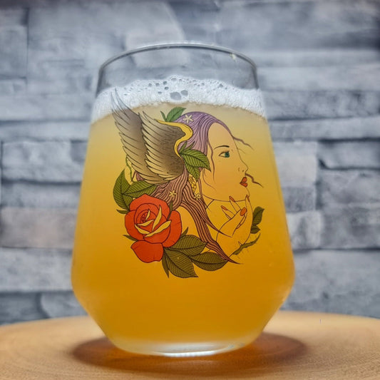 Allegra Glass with Gypsy Girl Print - Premium Quality Glassware for Elegant Occasions FirstGlassDesigns
