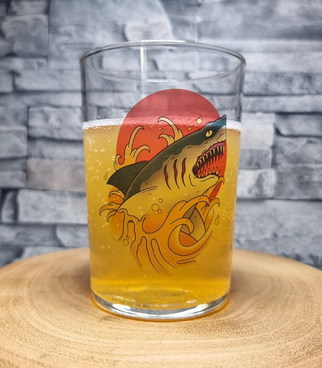 Hop-A-Geddon Shark Dive into Refreshment with Our Tubo Beer Glass!"