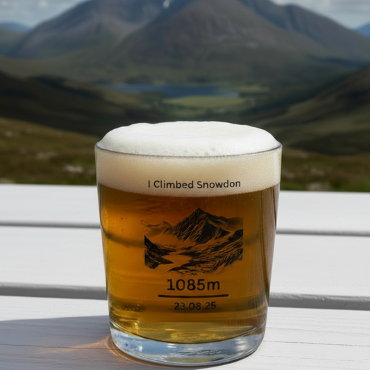 Personalised ‘I Climbed Snowdon’ Glass – Add Name & Date FirstGlassDesigns