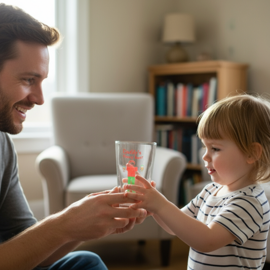 Children's Drawing Glass | Unique Gift From The Kids, Draw your own Gift, Gift Idea For Mum, Dad, Grandparents, Auntie, Uncle, Personalised Gift