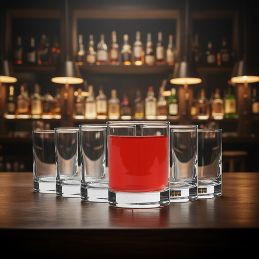 2 x personalised 65ml shot glasses custom printed or engraved, clear glass set