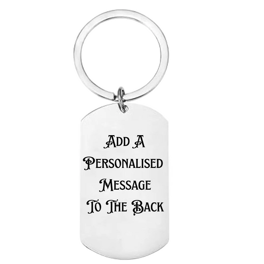 Steampunk Couple Keyring – Personalised Vintage Gears Dog Tag Gift FirstGlassDesigns