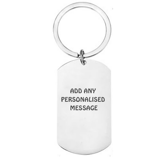Personalised VW T5 T6 Crafter Camper Keyring – Custom Engraved Text, Date & Registration Plate with Optional Message