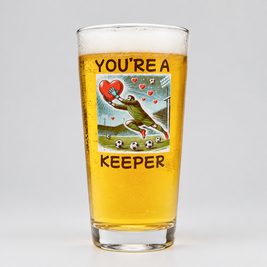 Football Valentine's Glass | Custom Printed Keeper Gift First Glass Designs