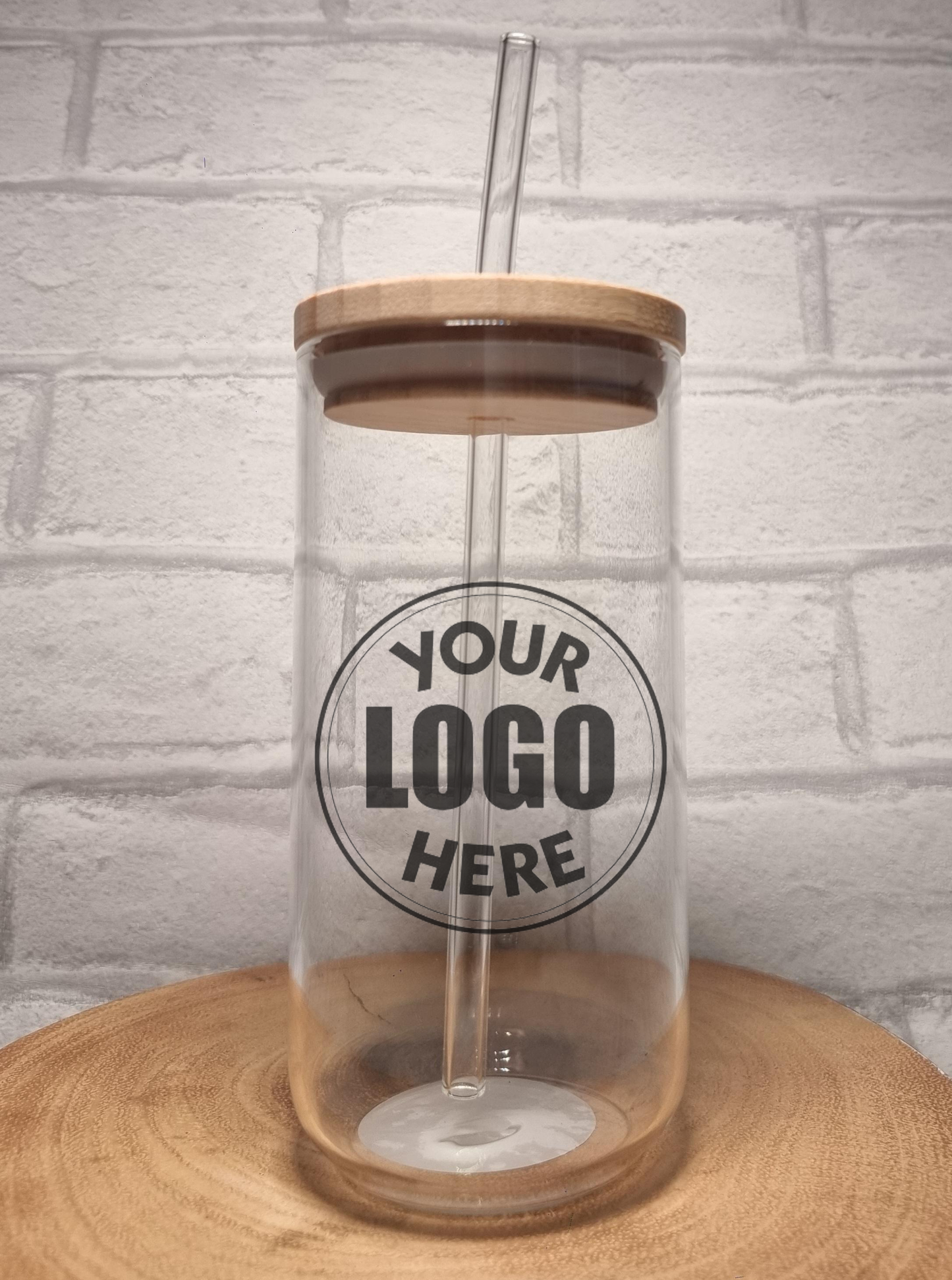 Personalised Glass Iced Coffee / Cold Brew Cups with Bamboo Lid and Glass Straw FirstGlassDesigns