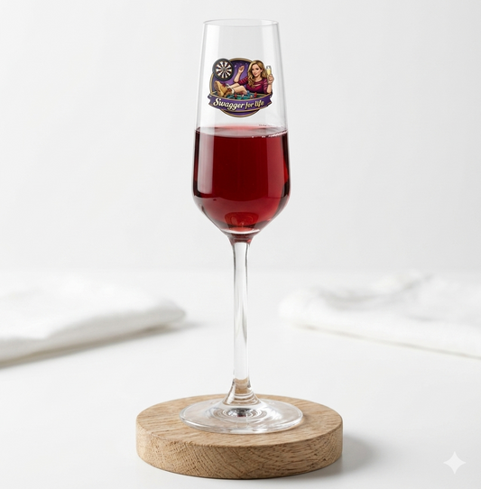 Close up of custom printed design on personalised champagne flute, upload your own design wedding gift