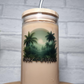 Personalised Eco Friendly Coffee Mug Green Forest Scene Custom Ice Coffee / Cold Brew Cup