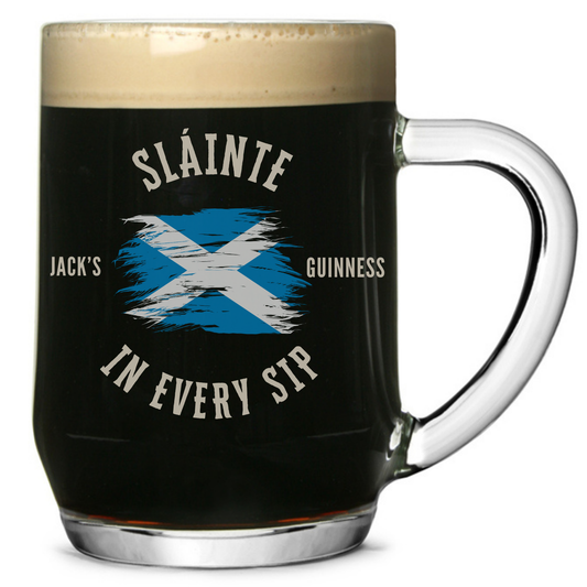 Personalised Sláinte Pint Tankard – Custom Celtic Stout Gift FirstGlassDesigns