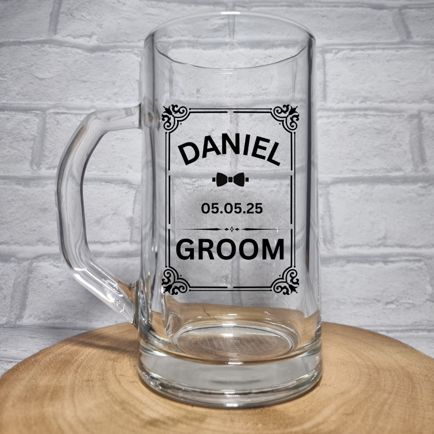 Personalised glass for best man father of the bride groom gifts
