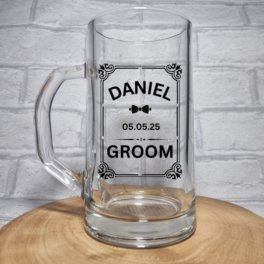 Personalised glass for best man father of the bride groom gifts