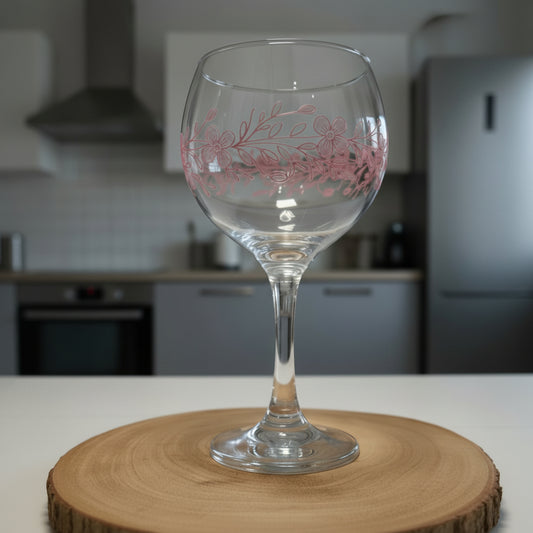 Custom engraved balloon gin glass personalised gin and tonic gift for her birthday or Christmas