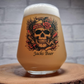 Edgy Elegance: Custom / Personalised Allegra Beer Glass with Trendy Skull Design
