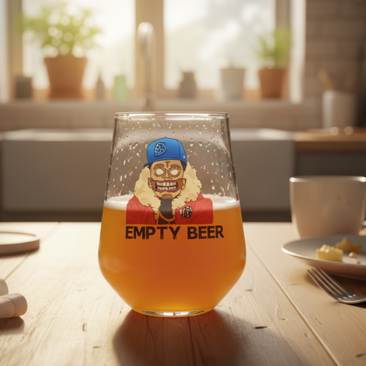 Hip-hop zombie personalised beer glass showing double-sided print detail — alternative gift for men by First Glass Designs