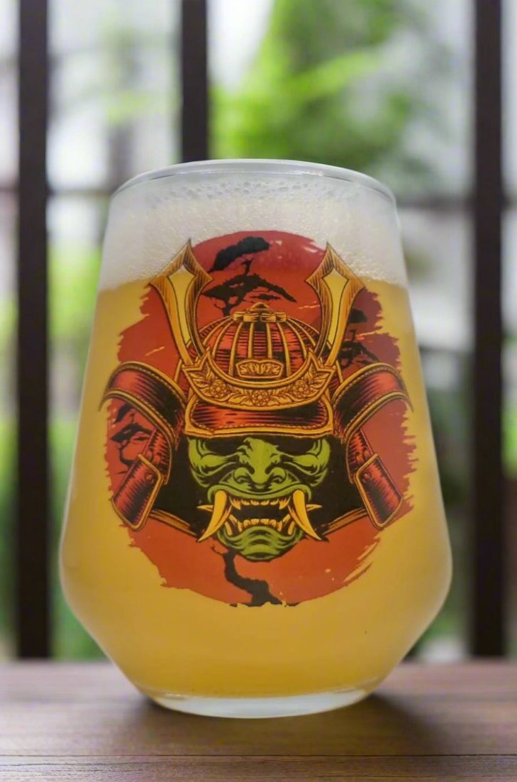 Japanese Samurai Shogun Warrior Mask Allegra Glass