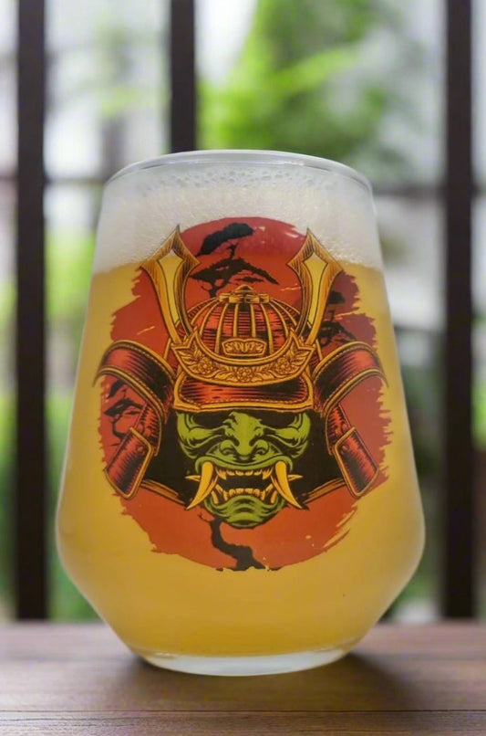 Japanese Samurai Shogun Warrior Mask Allegra Glass