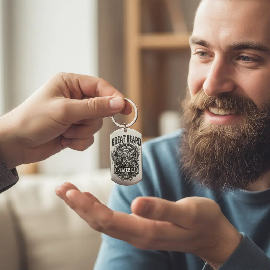 Personalised Keyrings for Dad | Laser Engraved Custom Gift for Him