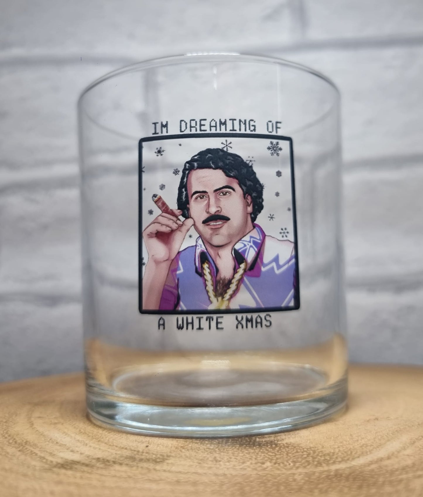 Pablo Escobar Christmas Beer Glass