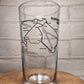 Formula 1 Circuit / Track Layout Beer Glass with Bamboo Coaster - Great Gift Idea for F1 Fan