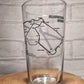 Formula 1 Circuit / Track Layout Beer Glass with Bamboo Coaster - Great Gift Idea for F1 Fan