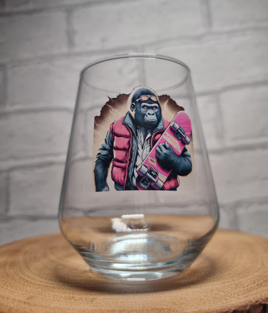 Primate Time Traveler: Allegra Glass with Marty McFly Gorilla Design