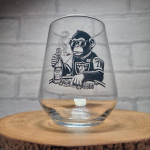 Monkeying Around the Tables: Poker-Playing Primate Brewmaster Allegra Glass - A Winning Gift for Vegas Vibes FirstGlassDesigns