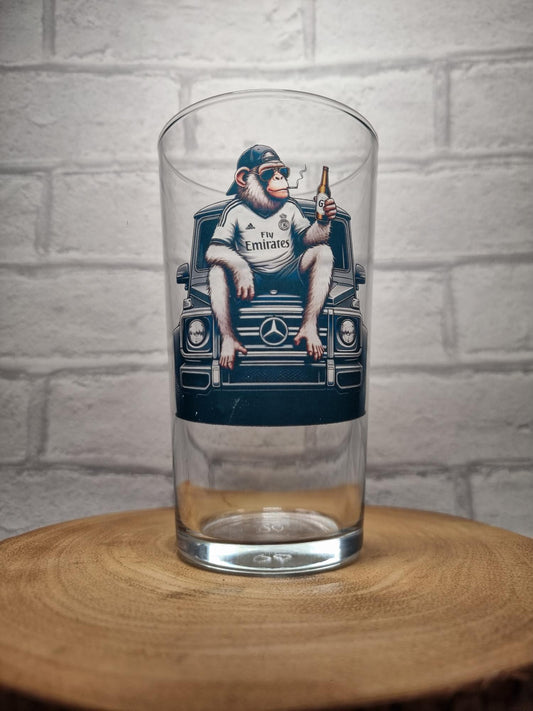 G-Wagon Brewmaster Glass with Monkey Accent - A Unique Beer Gift Idea!