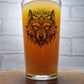 Neo Traditional Wolf Design Beer Glass Gift Idea For Animal Lover