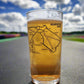 Formula 1 Circuit / Track Layout Beer Glass with Bamboo Coaster - Great Gift Idea for F1 Fan