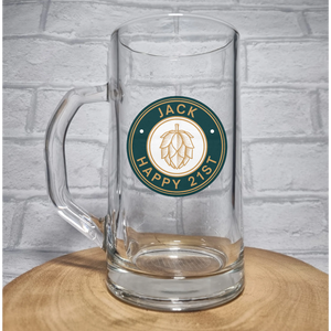 Personalised Birthday Gift Idea for Beer Lover - Tumblers, Tankards Pint Glasses First Glass Designs