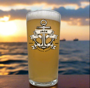Personalised Beer / Rum Glass – The Perfect Birthday Tumbler Gift for Beer Lovers First Glass Designs