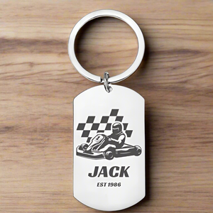 Personalised Go-Karting Keyring / Keychain - Perfect Gift Idea FirstGlassDesigns