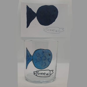 Children's Drawing Glass | Unique Gift From The Kids, Draw your own Gift, Gift Idea For Mum, Dad, Grandparents, Auntie, Uncle, Personalised Gift