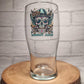 Rustler's Respite: Skull Cowboy Personalised 1 Pint Conical  Beer Glass